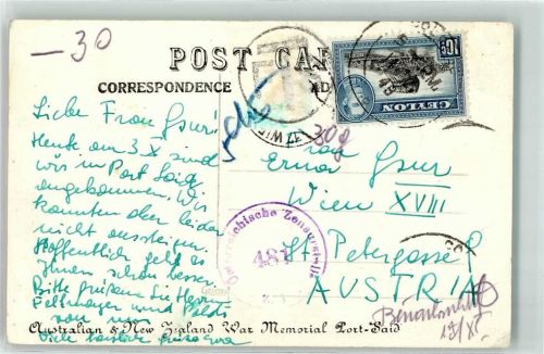 Stempel Österr. Zensurstelle Nr 481