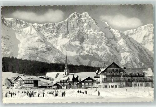 Seefeld Winter gegen Wettersteingebirge
