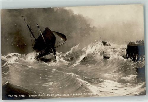 Fischerboot sign.Th.De Broutelles Salon 1901 Serie 206 Nr.8