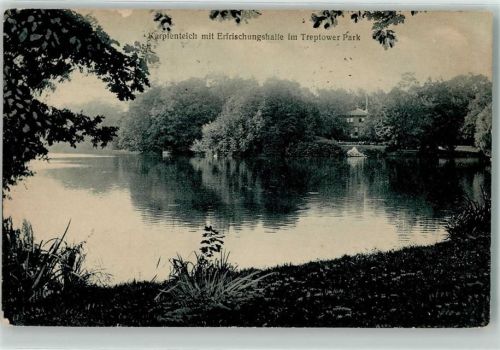 10115 O1193 Treptow 1920 - Treptower Park Erfrischungshalle Karpfenteich