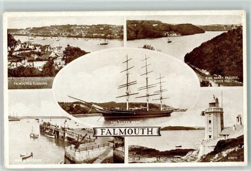 Falmouth King Harry passage River Fal St. Anthony´s Lighthouse Harbour The Cutty Sark Schiff Hafen Leuchtturm