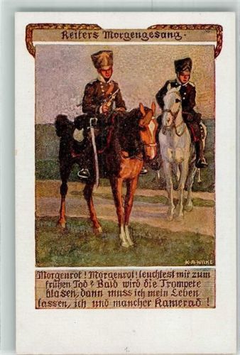 sign. Wilke K.A. Volkslieder Nr.1 Reiters Morgengesang Morgenrot Morgenrot Verein für das Deutschtum im Ausland