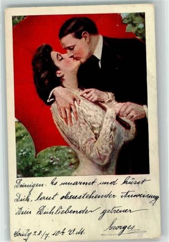 1912 Liebespaar Schirm Verlag M. Munk 387
