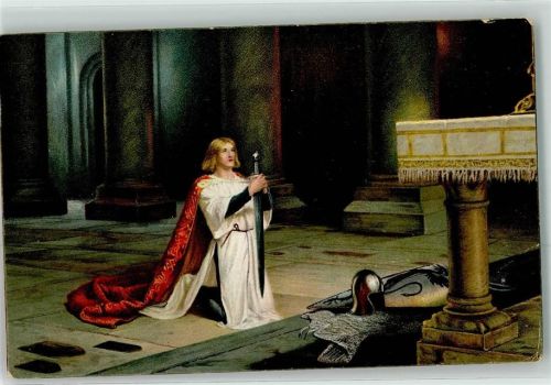 Ritter Schwert Das Opfer sign.John Pettie