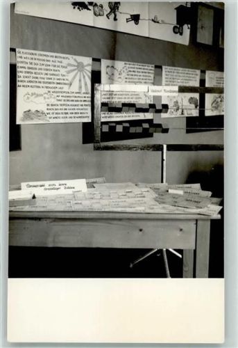 8430 Leibnitz Privatfoto AK 2. Ausstellung 50 Jahrfeier in de Volksschule Ort handschriftlich