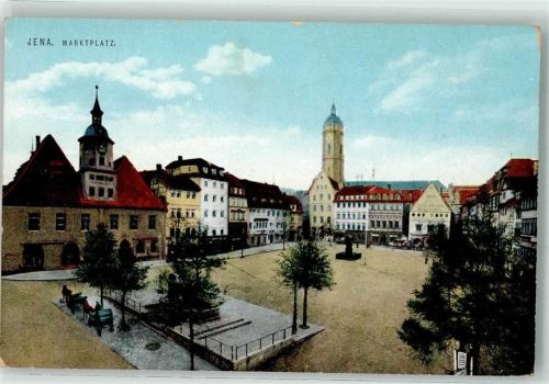 Jena Marktplatz mit Stadtkirche Sankt Michael und Rathaus