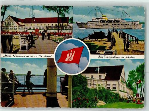 22880 W2000 Schulau - Schiffsbegrüssung Schiff Wappen Hamburg