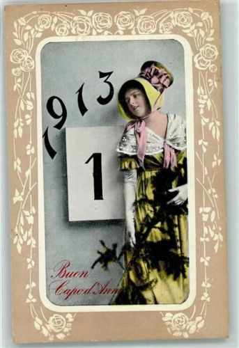 1912 Buon Capo Anne - Datum 1913 Frau Mode Passepartout AK