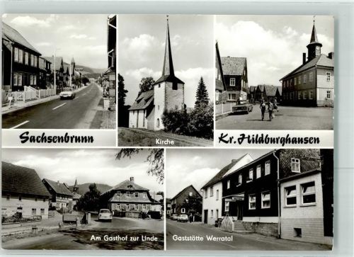 Sachsenbrunn Kirche Am Gasthaus zur Linde u. Gasthaus Werratal Auto