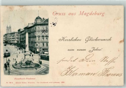 Magdeburg 1908 Hasselbach-Denkmal Verlag Ottmar Zieher-München