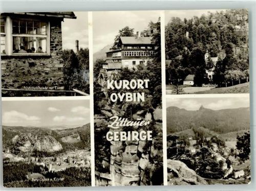 Kurort Oybin Hochwaldbaude mit Turm Bergkirche Berg Oybin mit Töpfer