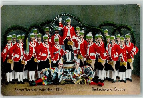 München 1914 Schäfflertanz Reifschwung-Gruppe