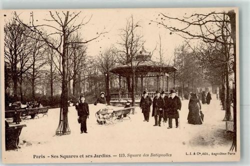 Paris Winter Square et ses Jardin Square des Batignolles Kinderwagen