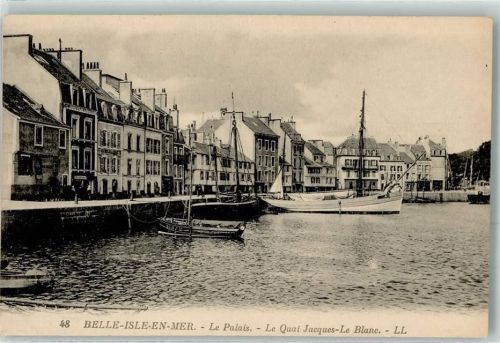 56360 Le Palais - Belle isle en Mer Le Quai Jacques Le Blanc Ruderboot Schiff Hafen