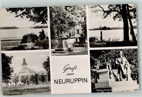 Neuruppin Am Ruppinger See Krankenhaus Tempelgarten Fontane Denkmal