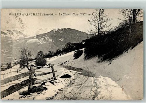 Les Avanchers-Valmorel 1912 Winter le Cheval Noir