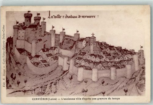Cervieres l`ancienne ville d`apres une gravur du temps