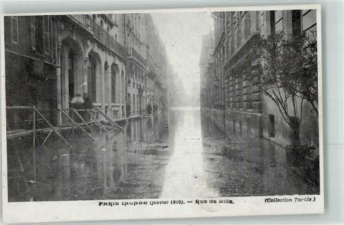 Paris 1910 Hochwasser Rue de Lille