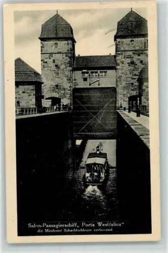 Minden Salon Passagierschiff Porta Westfalica Schachtschleuse