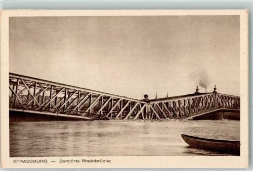 Strasbourg zerstörte Rheinbrücke