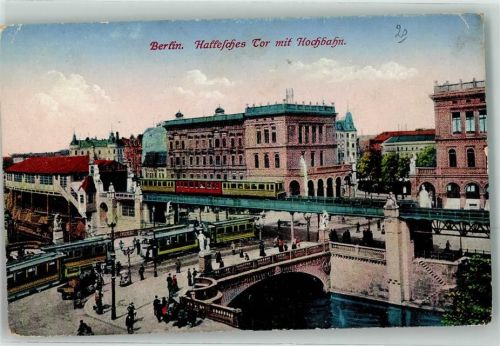 Kreuzberg Hallesches Tor mit Hochbahn Straßenbahn