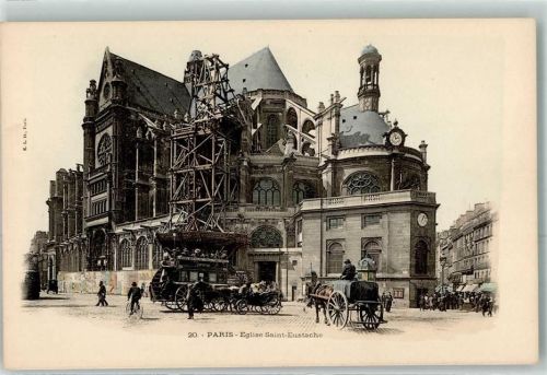 Paris Eglise Saint Eustache Pferdestraßenbahn Fahrrad