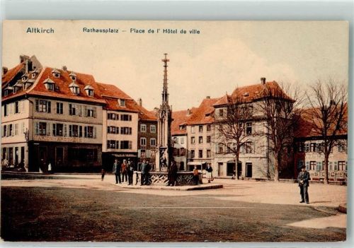 Altkirch 1915 Rathausplatz Gasthaus zum Storchen Marion Apotheke