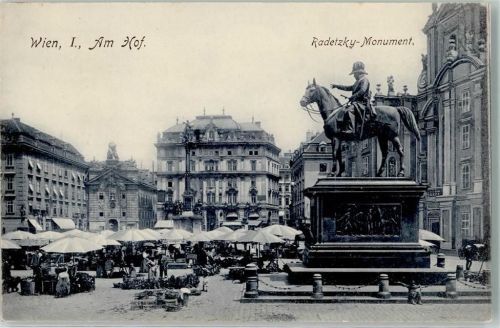 Wien Denkmal Radezky Marktszene Am Hof