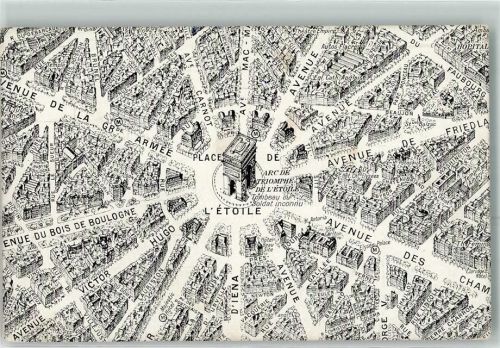 Paris Stadtplan Arc de Triophe de l`Etoile