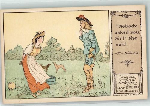 sign.Caldecott Randolph Milchmädchen Spruch Hunde