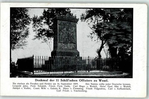 Wesel 1914 Denkmal der 11 'Schill`schen Offiziere 16.September 1809