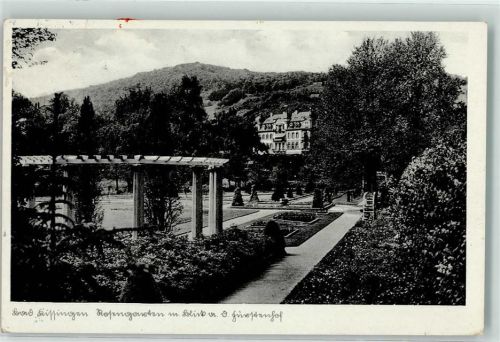 Bad Kissingen Rosengarten mit Blick auf den Fürstenhof