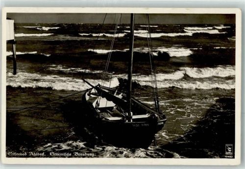 Seebad Ahlbeck Segelboot Brandung