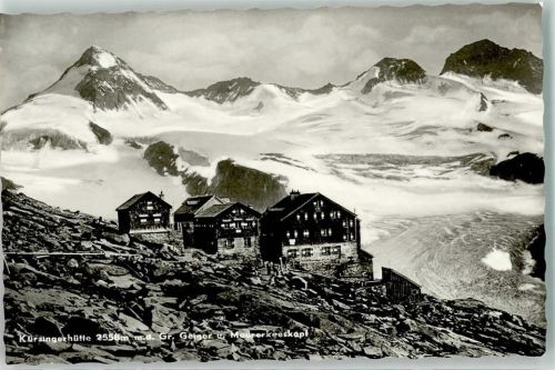 Kürsingerhütte 2558 m Gr. Geiger Maurerkeeskopf Schnee Winter Hüttenstempel Alpengasthaus Postalm
