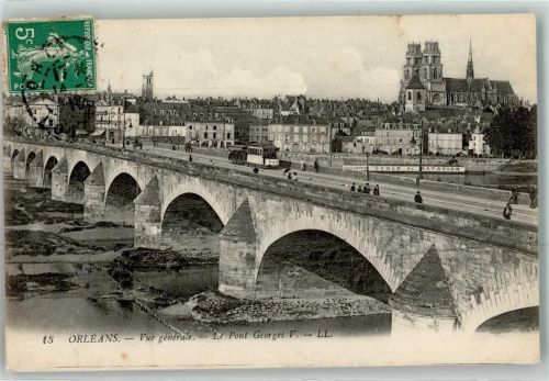 Orleans 1918 le Pont Georges Straßenbahn