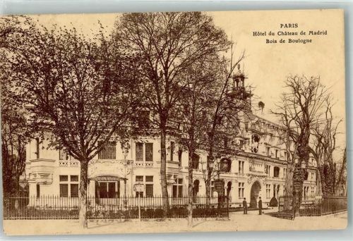 Paris 1912 Hotel du Chateau de Madrid Bois de Boulogne