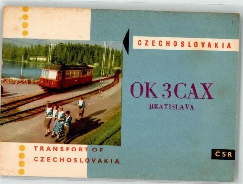 Bratislava Amateurfunk QSL-Karte Eisenbahn