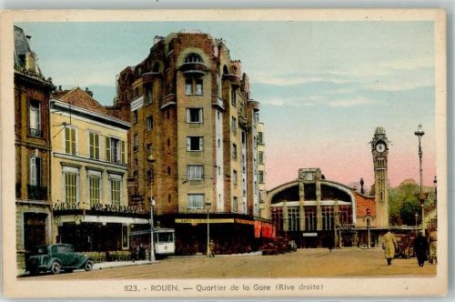Rouen Quartier de la Gare Oldtimer Straßenbahn