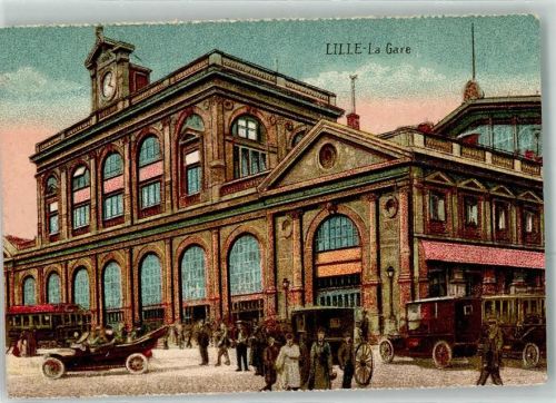 Lille 1916 Bahnhof Oldtimer
