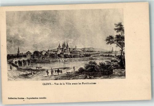 Cluny vue de la Ville avant les Fortifications