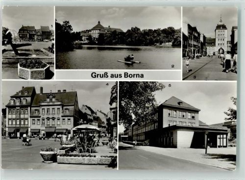 Borna Karl-Marx-Platz Breiter Teich Reichstor Kreiskrankenhaus mit Poliklinik
