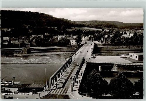 Hameln Vogelschau von Weserbrücke