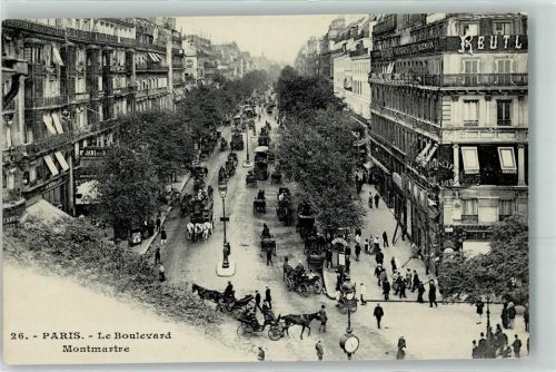 Paris le Boulevard Montmartre Pferdestraßenbahn