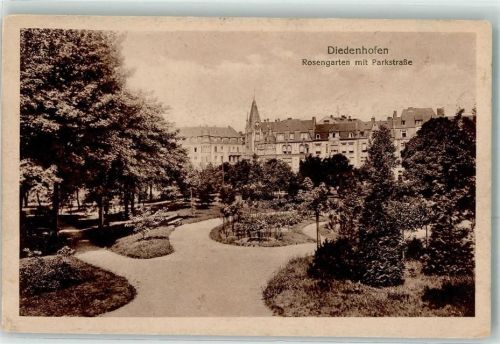 Thionville 1916 Rosengarten mit Parkstraße