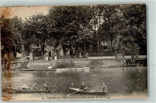 Lagny Le Moulin Bleu ancien Moulin rouge Ruderboot