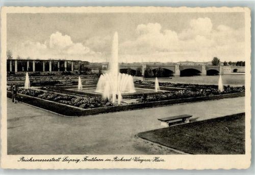 Leipzig Reichsmessestadt Fontänen mit Richard- Wagner- Hain