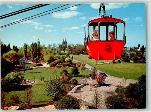 Köln Zollstock 205 1971 Bundesgartenschau Seilbahn über den Rheinpark