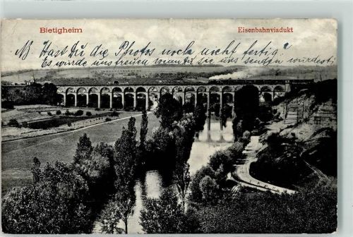 Bietigheim 1913 Eisenbahn Viadukt
