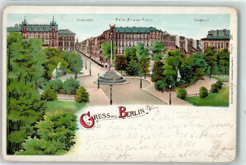 Kreuzberg 1905 Lithographie Friedrichstraße Lindenstraße Belle Aliance Platz