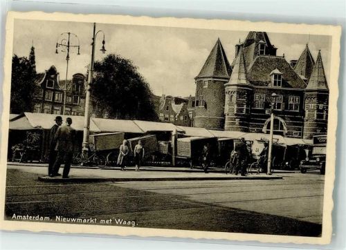 Amsterdam 1938 Marktszene Nieuwmarkt Waag